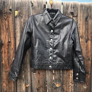 Banana Republic black leather jacket size S